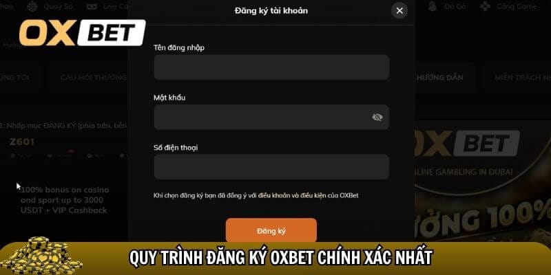 Chỉ với 3 bước để đăng ký Oxbet 