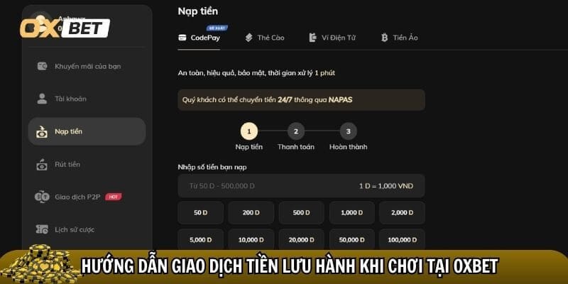 Hướng dẫn Oxbet về giao dịch tiền lưu hành khi chơi
